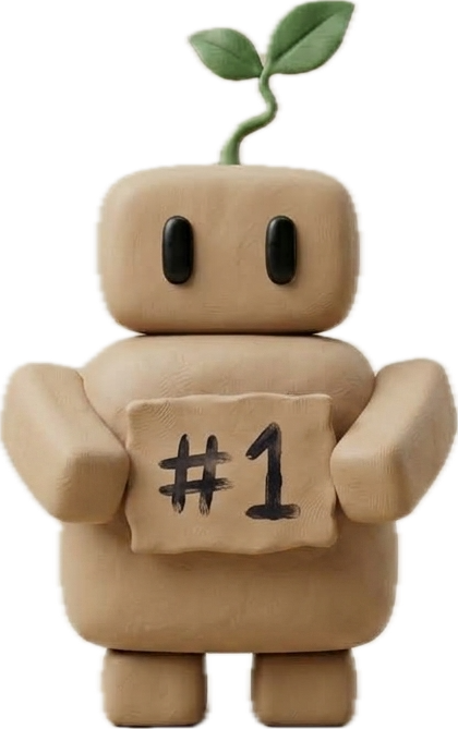Robot Dar Mawqiy avec sa pancarte numéro 1
